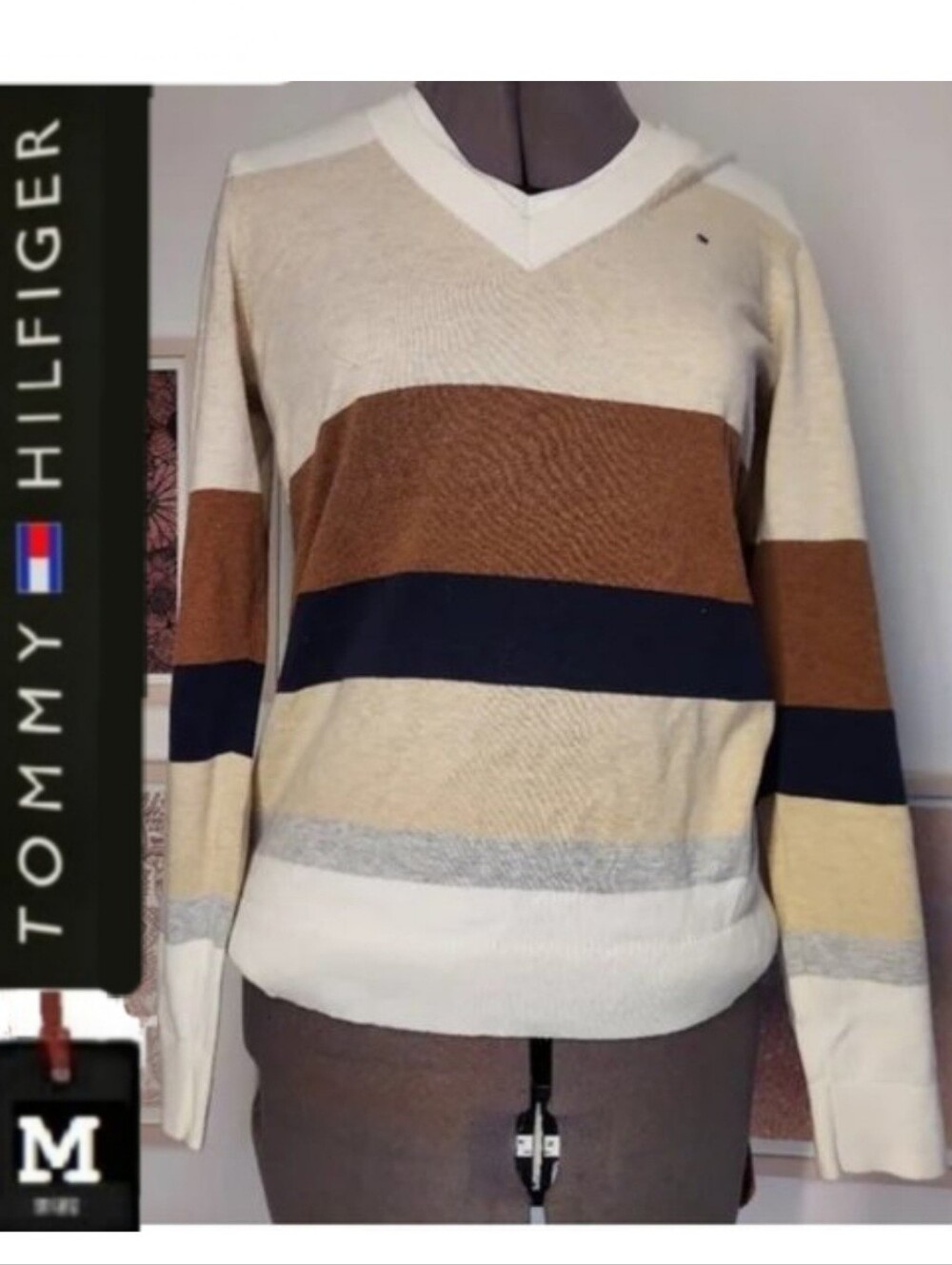 Cotton striped sweater,  EUC, size medium,  Tommy Hilfiger